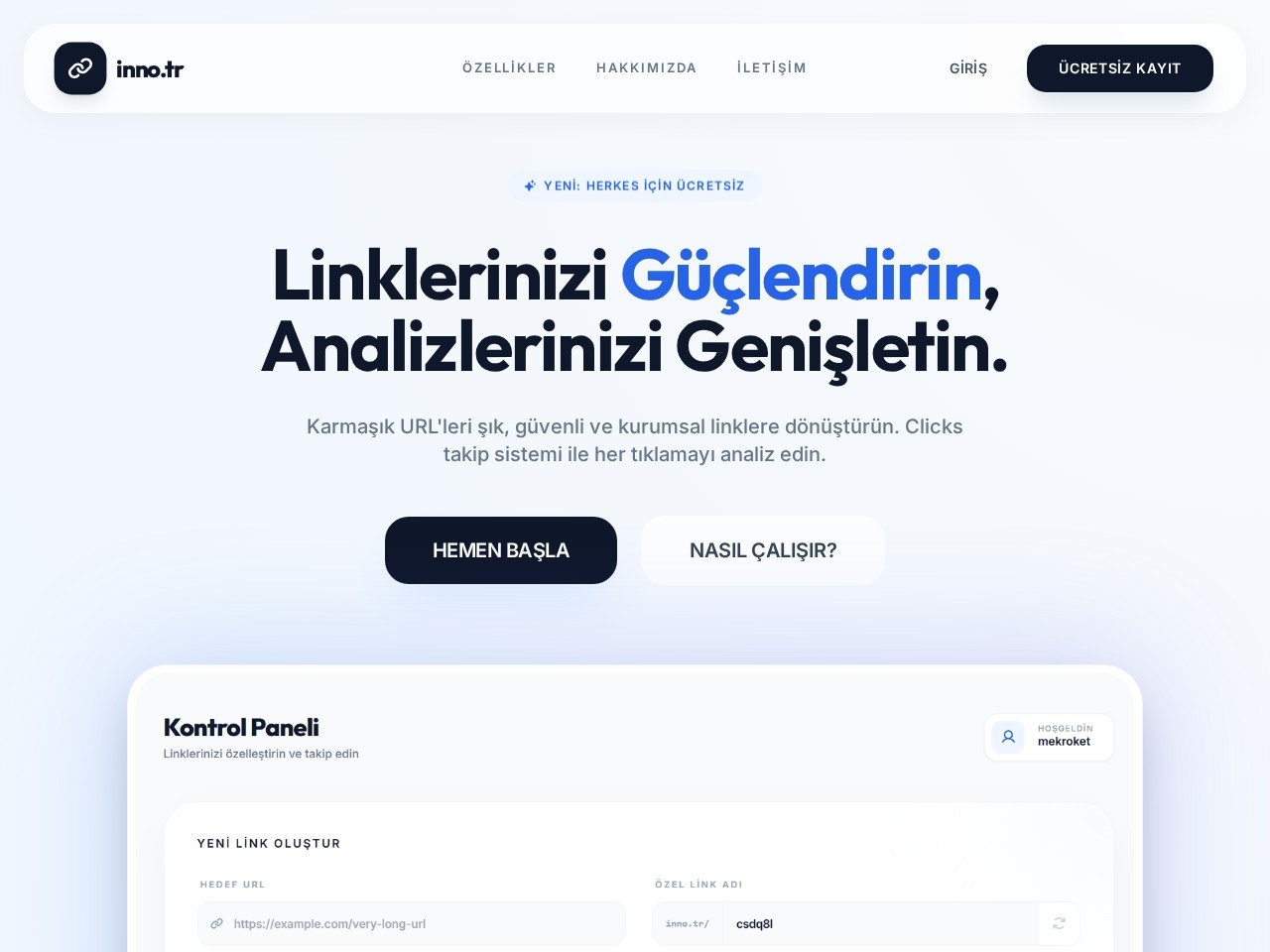 inno.tr | Kurumsal Link Kısaltma Servisi